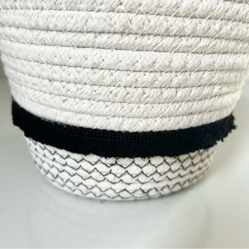 Neutral Boho Style Woven Storage Basket - Picture 5 of 5